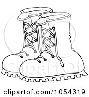 Poster, Art Print Of Black And White Boots Outline