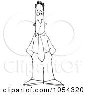 Royalty Free Vector Clip Art Illustration Of A Black And White Businessman Outline
