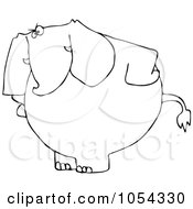 Poster, Art Print Of Black And White Mad Elephant Outline