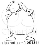 Royalty Free Vector Clip Art Illustration Of A Black And White Strict Dog Outline