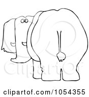 Poster, Art Print Of Black And White Elephant Behind Outline