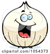 Royalty Free Vector Clip Art Illustration Of A Happy Onion Character by Cory Thoman