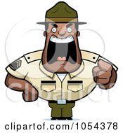 Poster, Art Print Of Tough Black Drill Sargent Yelling
