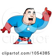 Royalty Free Vector Clip Art Illustration Of A Super Man With An Idea