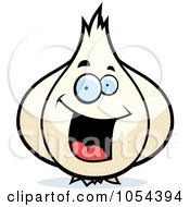 Royalty Free Vector Clip Art Illustration Of A Happy Garlic Character by Cory Thoman