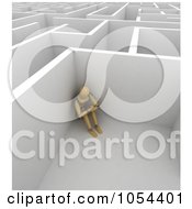 Poster, Art Print Of 3d Depressed Mannequin Stuck In A Maze