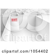 Poster, Art Print Of 3d Exit Sign In A Maze