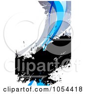Poster, Art Print Of Grungy Blue White And Black Swoosh Background
