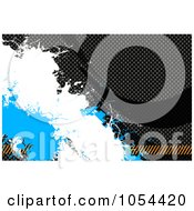 Royalty Free Clip Art Illustration Of Blue And White Splatters Over Carbon Fiber by Arena Creative