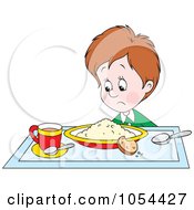 Poster, Art Print Of Boy Glaring At His Breakfast
