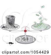 Poster, Art Print Of Barrel Of Oil And Cash On A Scale