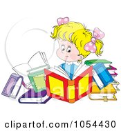 Poster, Art Print Of Girl Reading Books