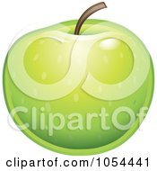 Royalty Free Vector Clip Art Illustration Of A Shiny Green Apple