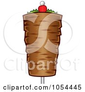 Royalty Free Vector Clip Art Illustration Of A Doner Kebab On A Stick by TA Images
