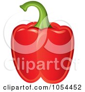 Royalty Free Vector Clip Art Illustration Of A Shiny Red Bell Pepper