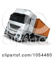 Poster, Art Print Of 3d Big Rig With A Container