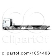 Poster, Art Print Of 3d Side View Of A Flatbed Truck