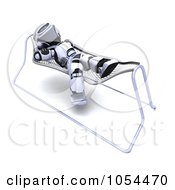 Royalty Free Clip Art Illustration Of A 3d Robot Resting On A Hammock