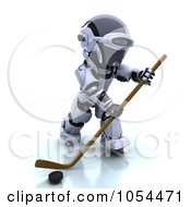 Poster, Art Print Of 3d Robot Playing Hockey