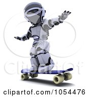 Poster, Art Print Of 3d Robot Skateboarding