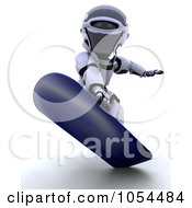Poster, Art Print Of 3d Robot Snowboarding