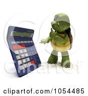 Poster, Art Print Of 3d Tortoise Using A Calculator