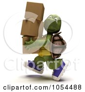Poster, Art Print Of 3d Tortoise Carrying Boxes