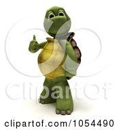 Royalty Free Clip Art Illustration Of A 3d Tortoise Holding A Thumb Up