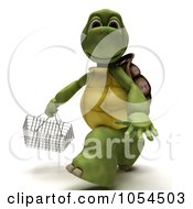 Poster, Art Print Of 3d Tortoise Carrying A Shopping Basket