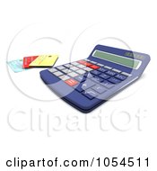 Poster, Art Print Of 3d Calculator And Credit Cards - 2