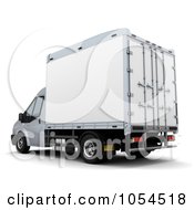 Royalty Free Clip Art Illustration Of A 3d Box Van From The Rear Side