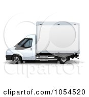 Royalty Free Clip Art Illustration Of A 3d Box Van From The Side by KJ Pargeter