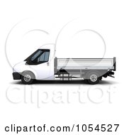 Poster, Art Print Of 3d Side View Of A Small Flatbed Van