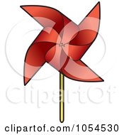Royalty Free Vector Clip Art Illustration Of A Red Pinwheel by Lal Perera