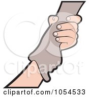 Royalty Free Vector Clip Art Illustration Of A Hand Gripping Another 1 by Lal Perera