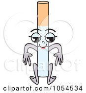 Royalty Free Vector Clip Art Illustration Of A Jumping Cigarette Character 1 by Lal Perera