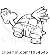 Poster, Art Print Of Outlined Flying Tortoise