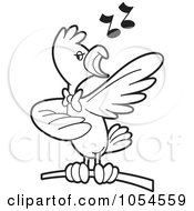 Poster, Art Print Of Outlined Singing Bird