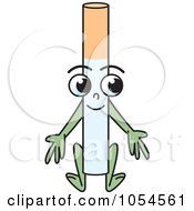 Royalty Free Vector Clip Art Illustration Of A Jumping Cigarette Character 2 by Lal Perera