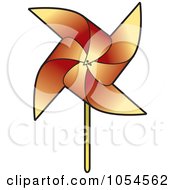 Royalty Free Vector Clip Art Illustration Of An Orange Pinwheel by Lal Perera