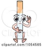 Royalty Free Vector Clip Art Illustration Of A Waving Cigarette Character