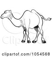 Royalty Free Vector Clip Art Illustration Of An Outlined Camel 1 by Lal Perera
