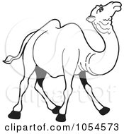 Royalty Free Vector Clip Art Illustration Of An Outlined Camel 3 by Lal Perera