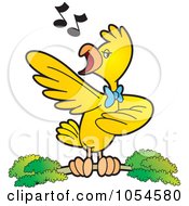 Royalty Free Vector Clip Art Illustration Of A Singing Bird
