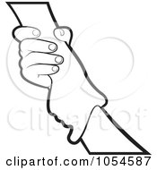 Royalty Free Vector Clip Art Illustration Of An Outlined Hand Gripping Another by Lal Perera