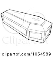 Royalty Free Vector Clip Art Illustration Of An Outlined Coffin