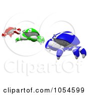 3d Blue Green And Red Rgb Crabs