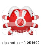 Poster, Art Print Of Top View Of A 3d Red Crab