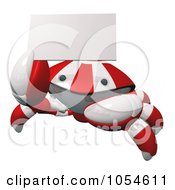 Poster, Art Print Of 3d Red Crab Holding A Business Card