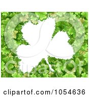 Royalty Free Vector Clip Art Illustration Of A St Patricks Day Background With Clover Shaped Copyspace